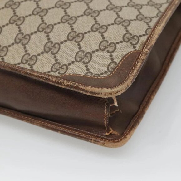 GUCCI GG Supreme Tote Bag PVC Beige Gold Auth am8712 - Picture 4 of 16